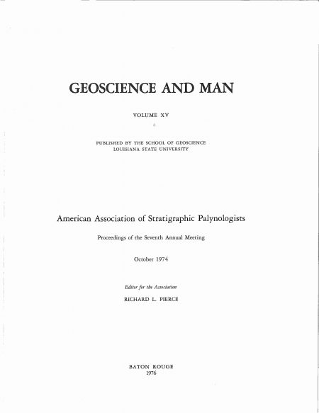 Geoscience and Man Cover Volume XV Preview
