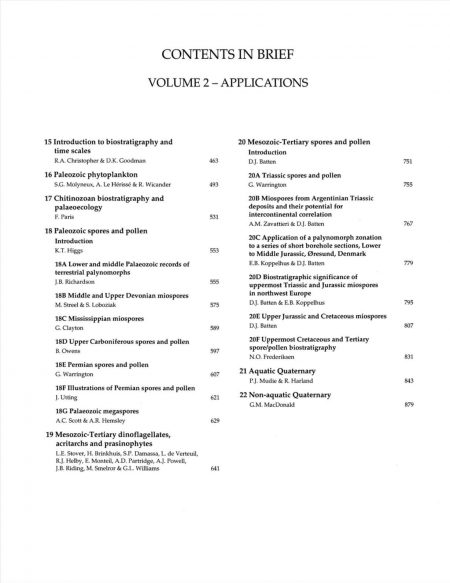 Palynology: Principles and Applications-vol1-3 content page 2